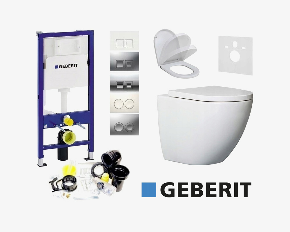 Set wc incastrat GEBERIT DUO RIMLESS 7in1
