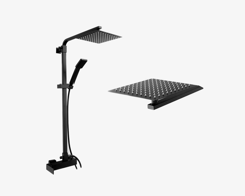 Baterie duș CUBE cu set - Negru