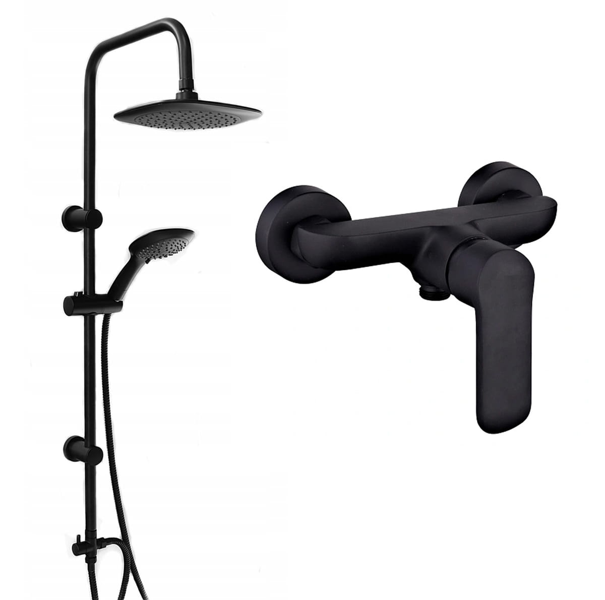 Set duș pentru baie Zn1 cu sistem de ploaie + baterie pentru cadă și duș