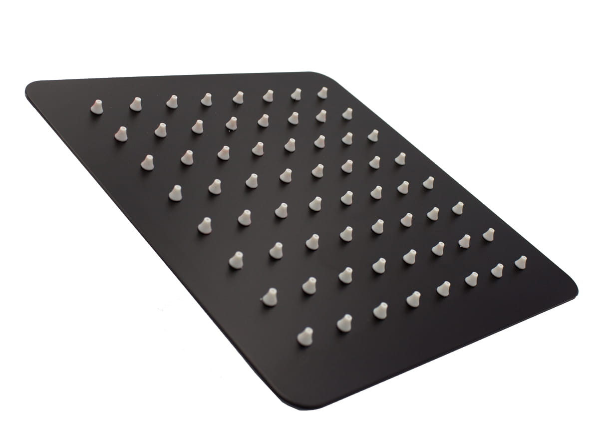 Pălărie de duș ultra slim pătrată neagră 20x20.