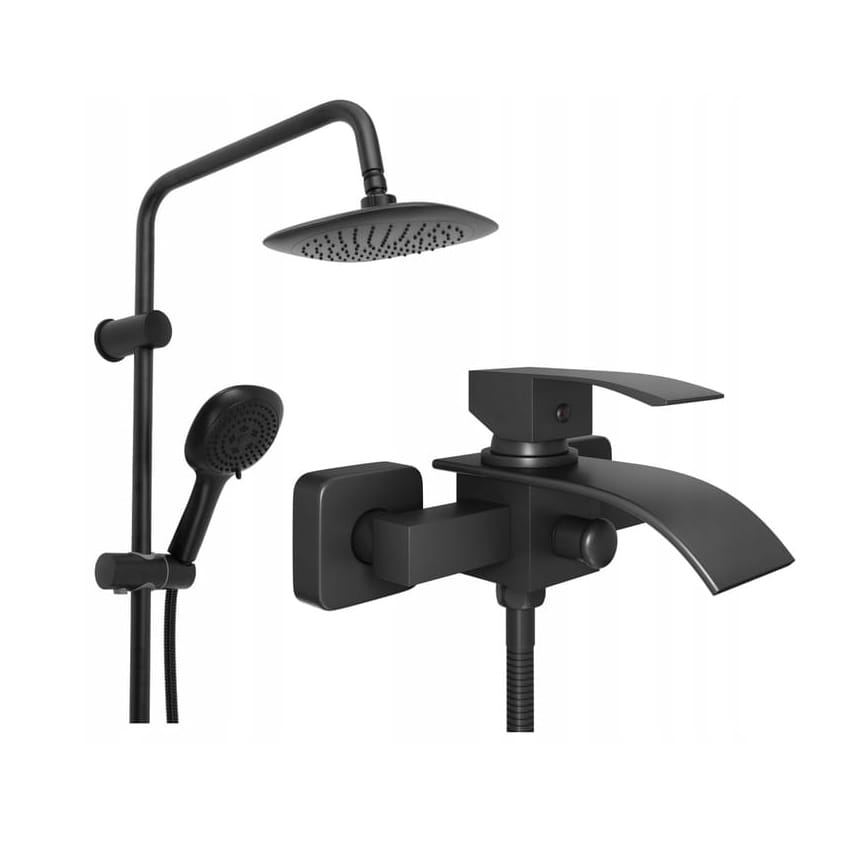 Set Eldo 2 negru baterie cadă + set duș Zn1