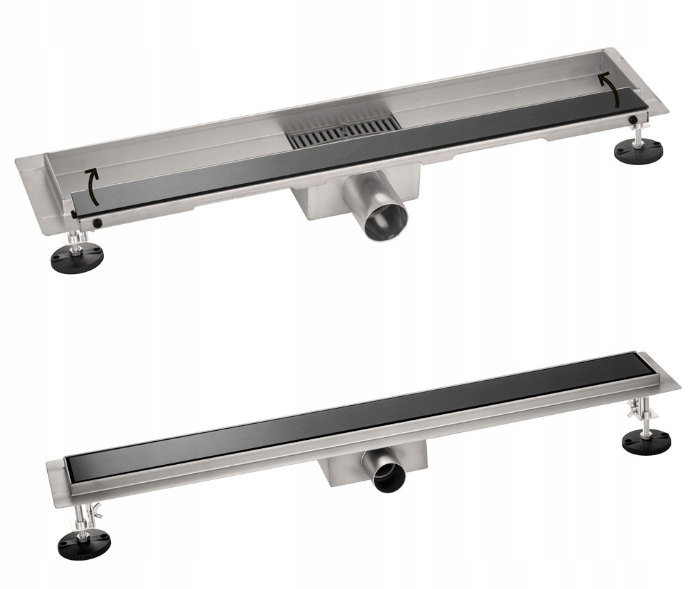 Scurgere liniară de perete 60 cm NEGRU OLś-600bk