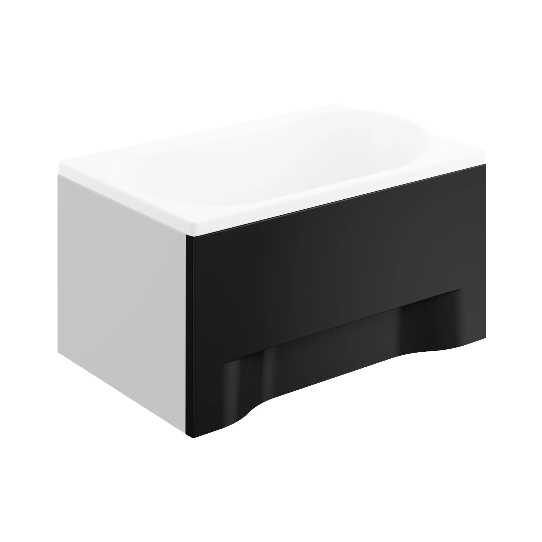Panou frontal acrilic pentru cadă dreptunghiulară MINI negru