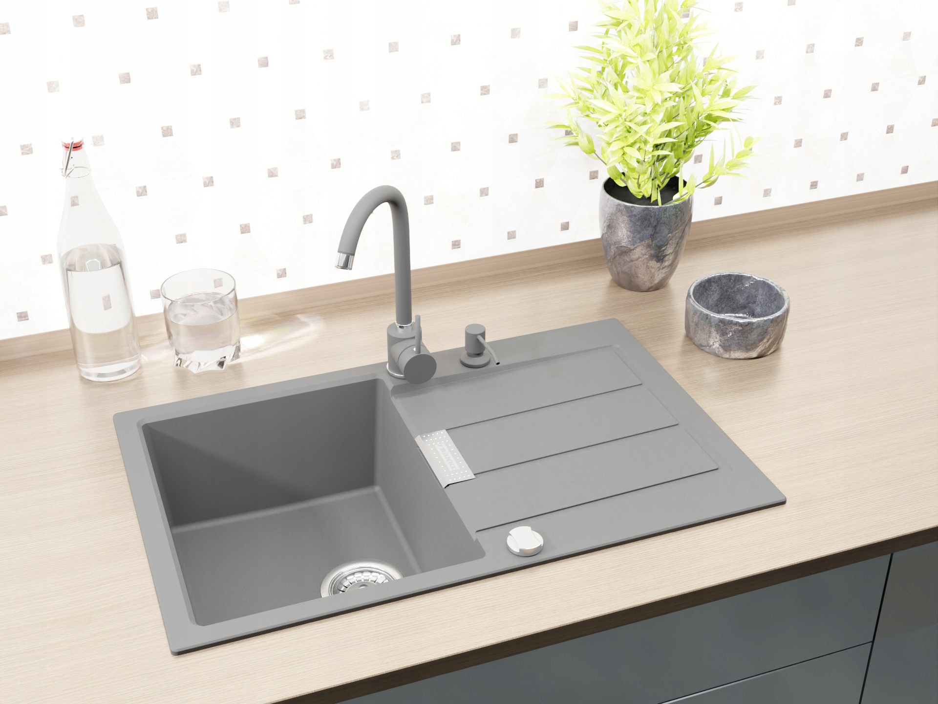 Chiuvetă bucătărie FRANKE Sirius SID + Baterie Beta + Sifon, Dispenser Gratuit! Gri