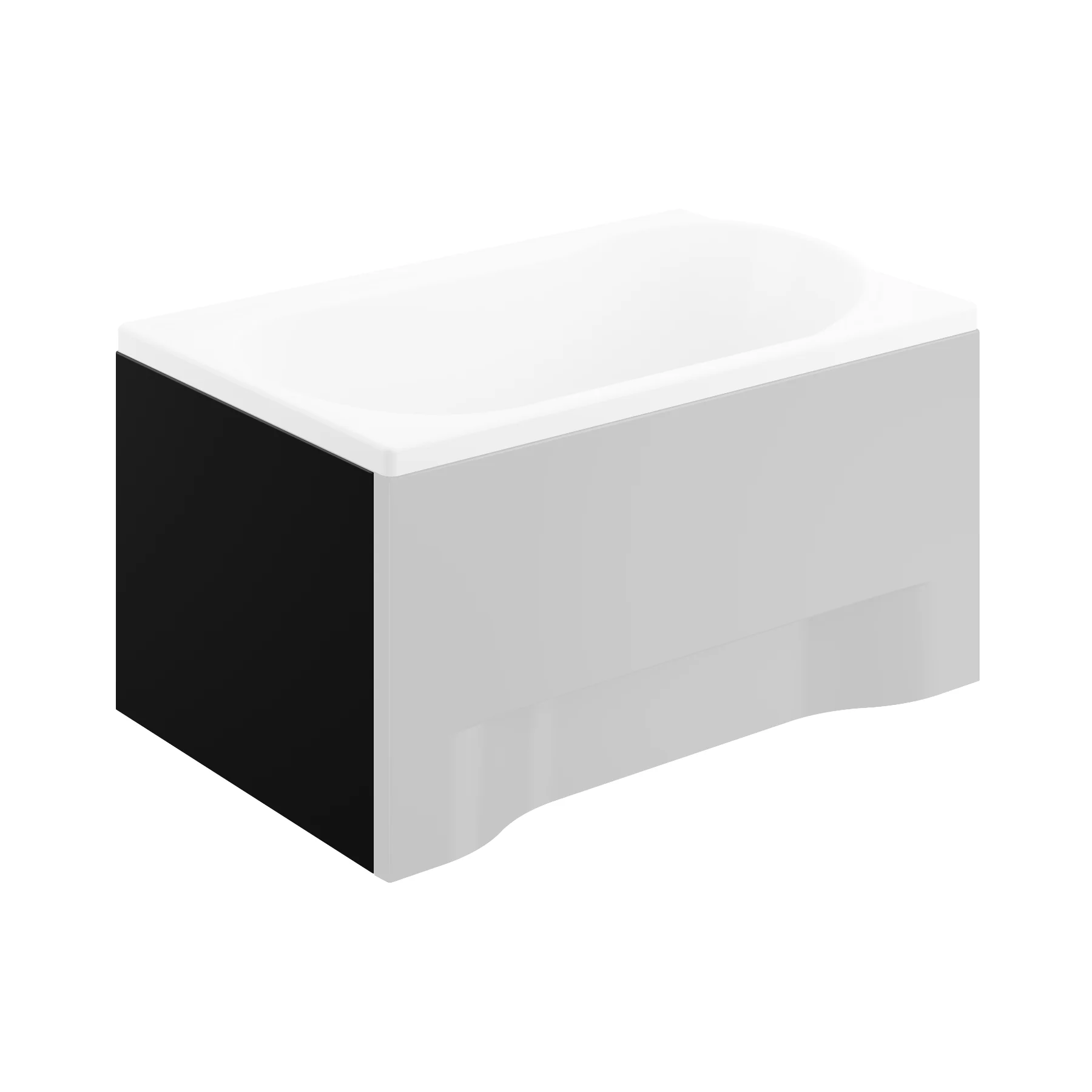 Panou lateral acrilic pentru cadă dreptunghiulară MINI negru