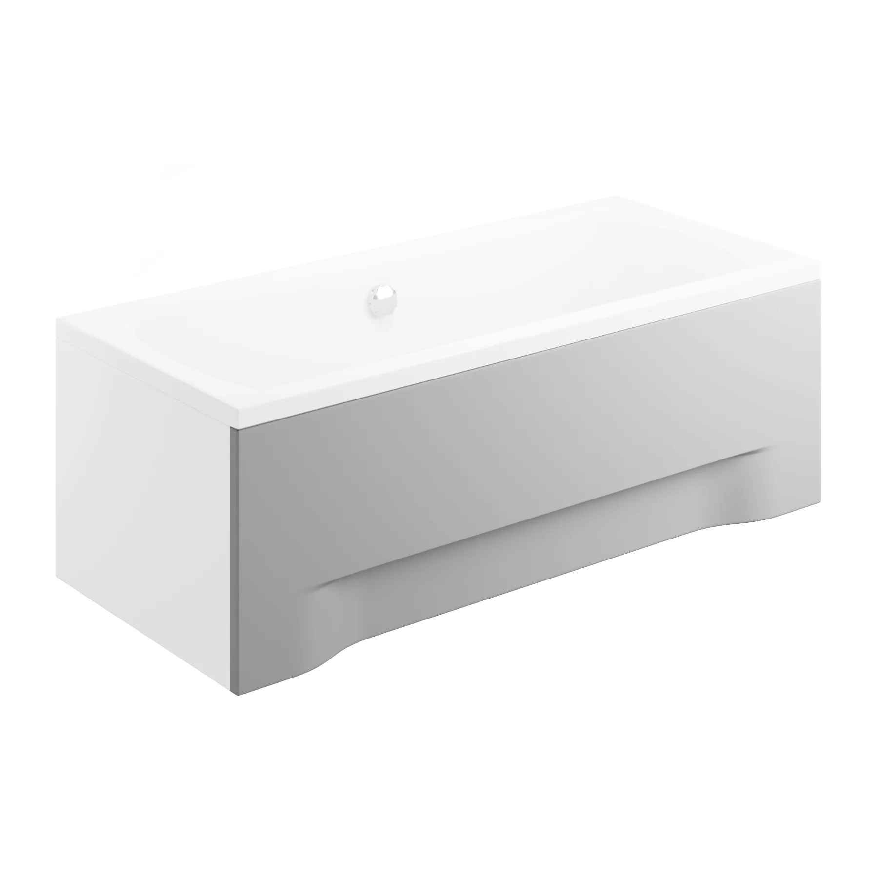 Masca frontală acrilică pentru cadă dreptunghiulară INES 160 cm x 52 cm / Alb