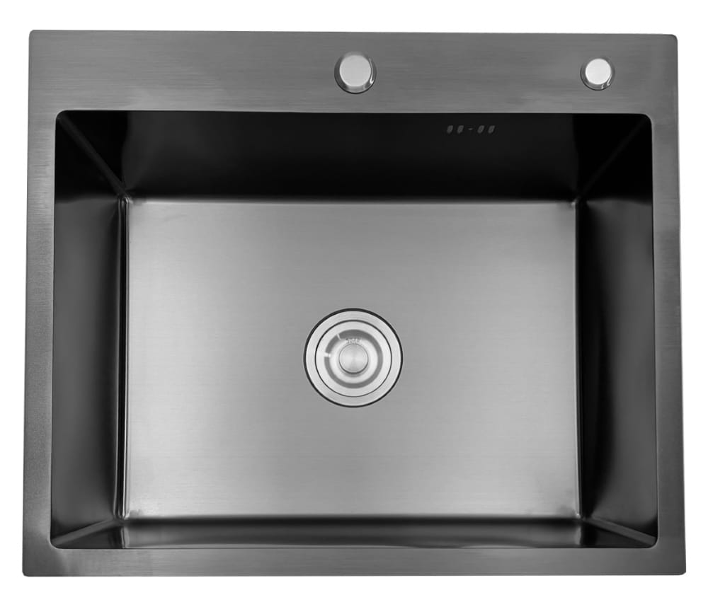 Chiuvetă de bucătărie inox negru, 1 cuvă, 50x40 cm + sifon