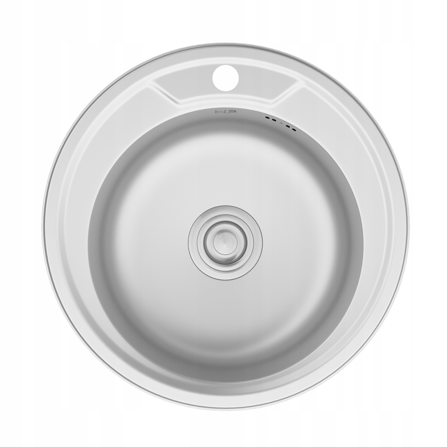 Chiuvetă rotundă din oțel inoxidabil cu o cameră, crom 49 cm