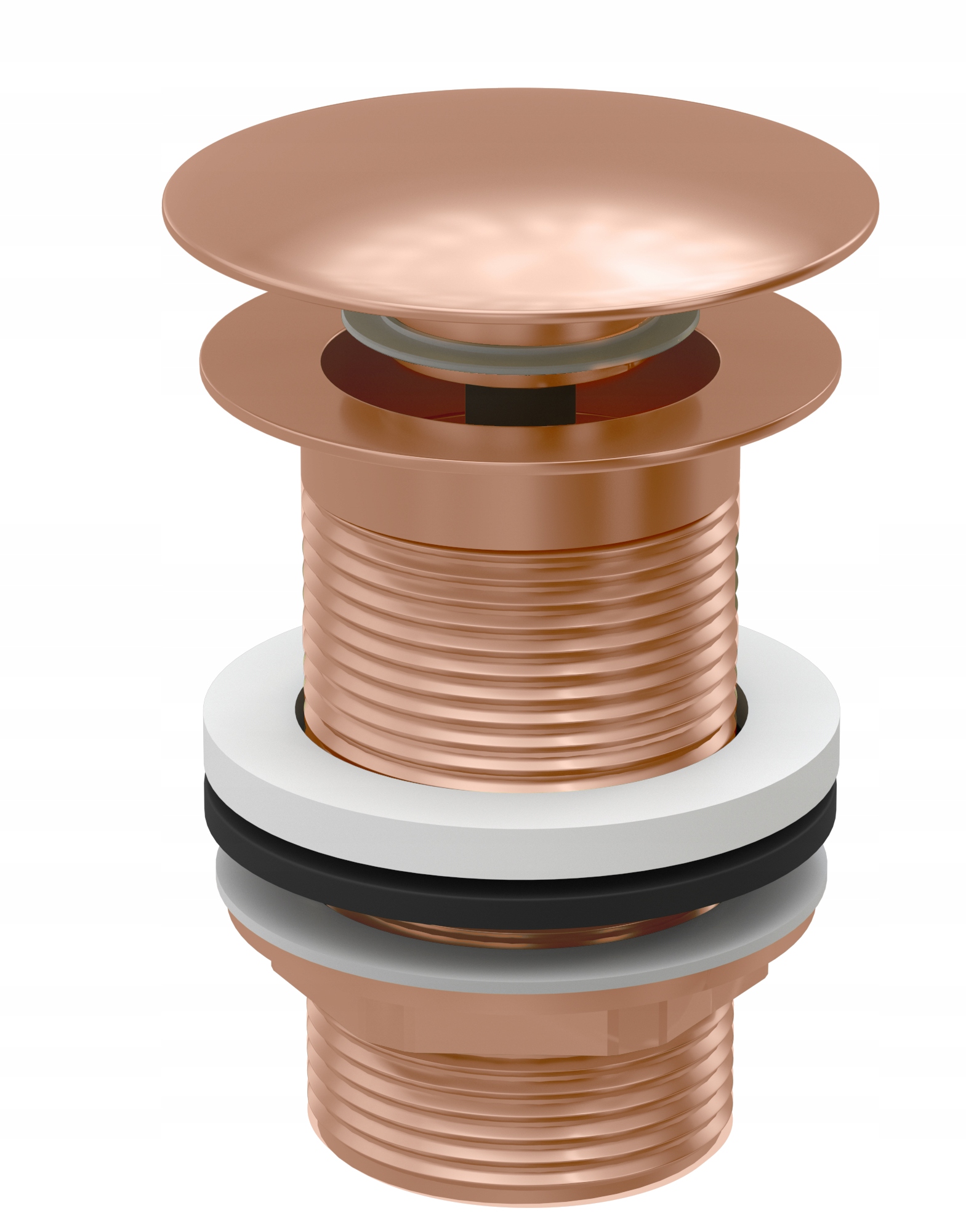 Ventil click-clack rose gold cu sifon fără preaplin