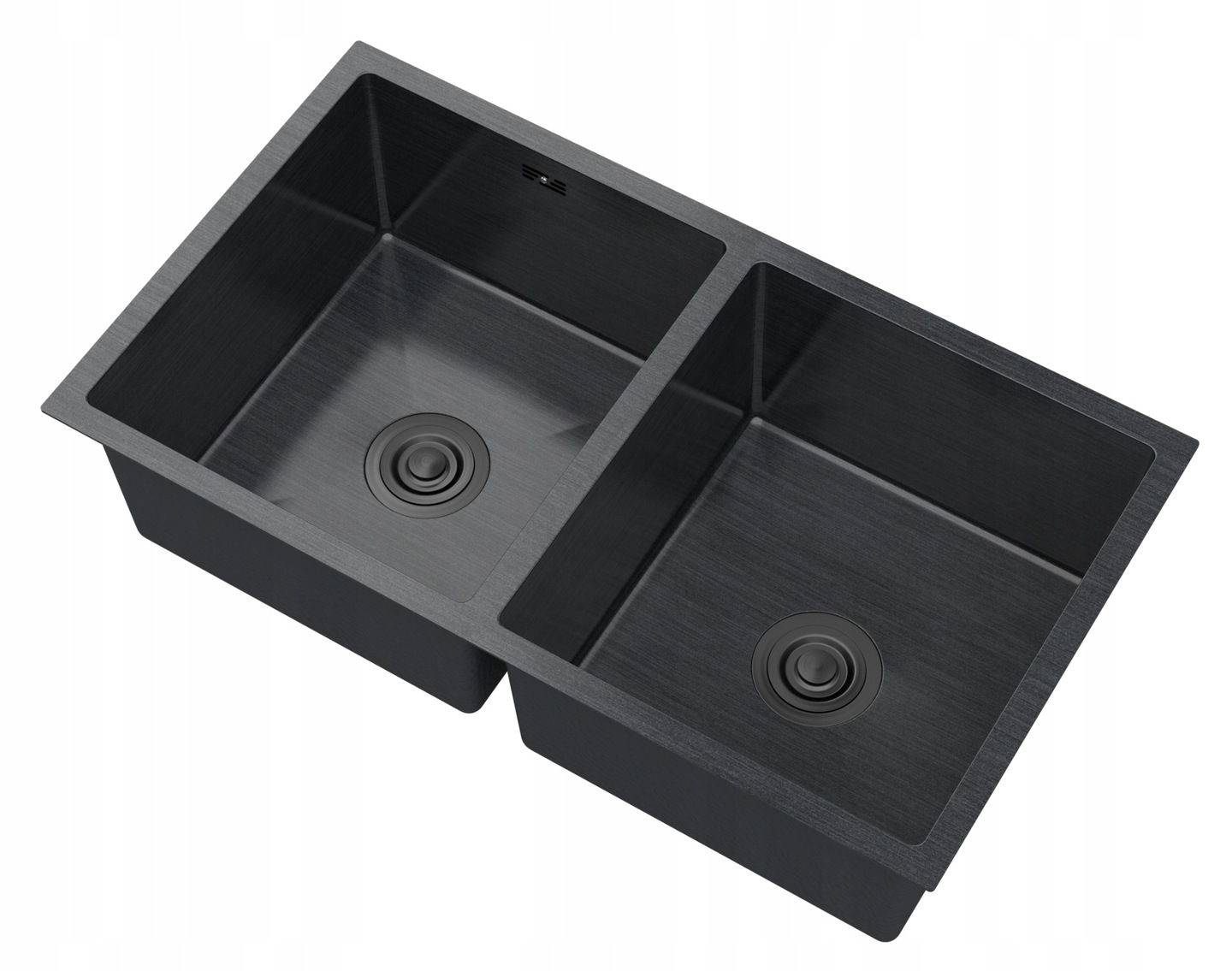 Chiuvetă inox sub blat 2 cuve coș grafic BARI80