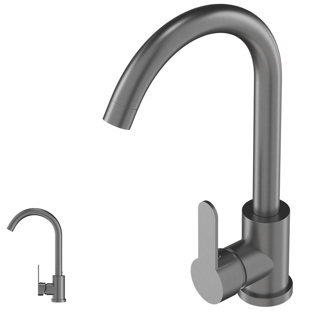 Baterie bucătărie gun grey metalic robinet Prestige