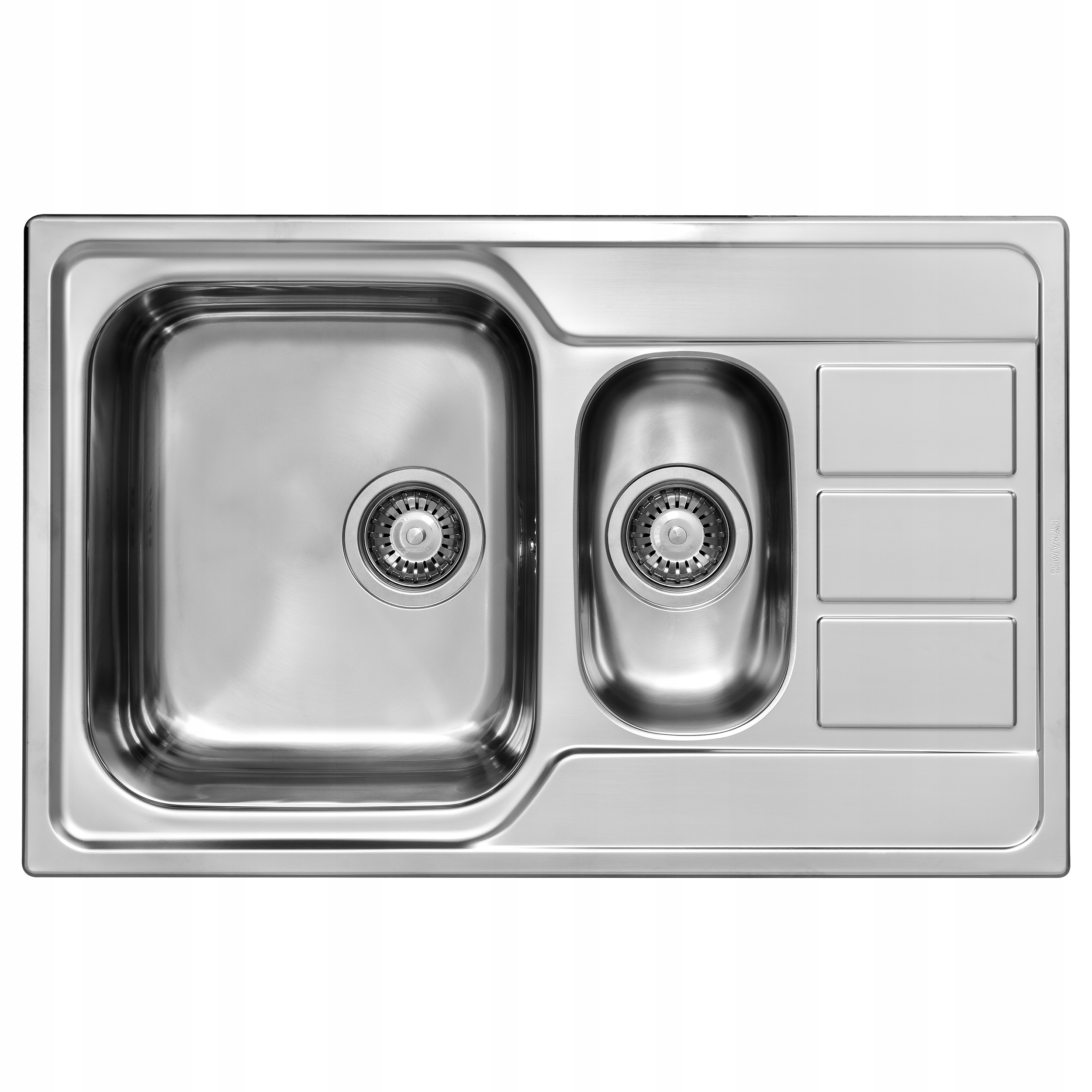Chiuvetă din inox cu o cupă și jumătate ATHENA EXTRA (79x50) suprafață netedă