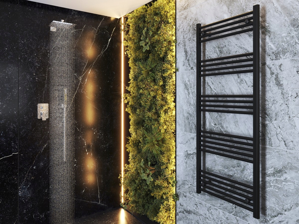 Radiator Baie Negru Tip Scară 60x150 cm Calorifer Montaj 180 BRENO