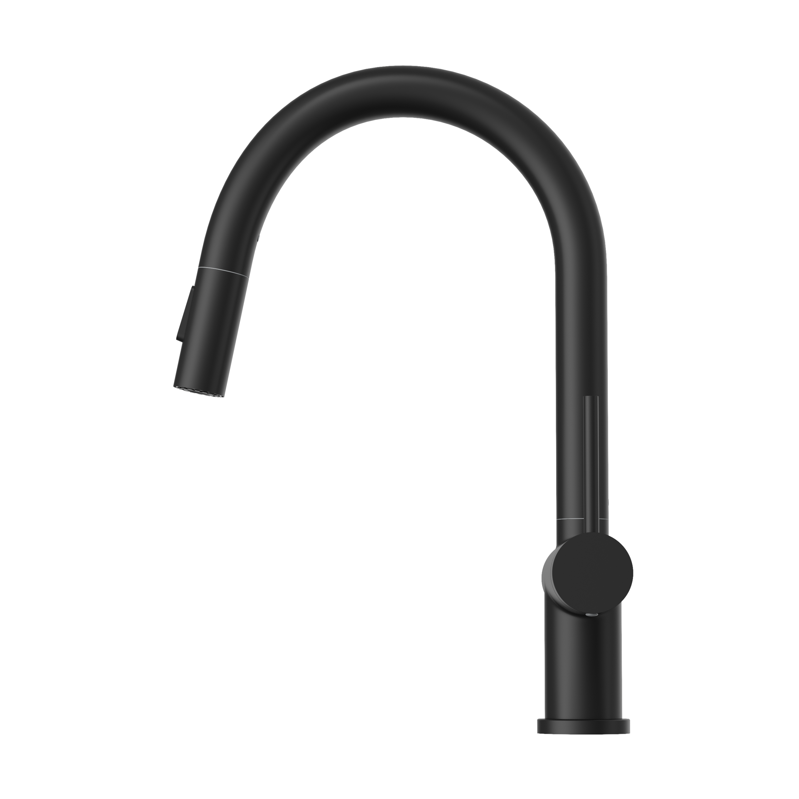 Baterie bucătărie înaltă cromată cu pipă extractibilă rotativă Naya neagră