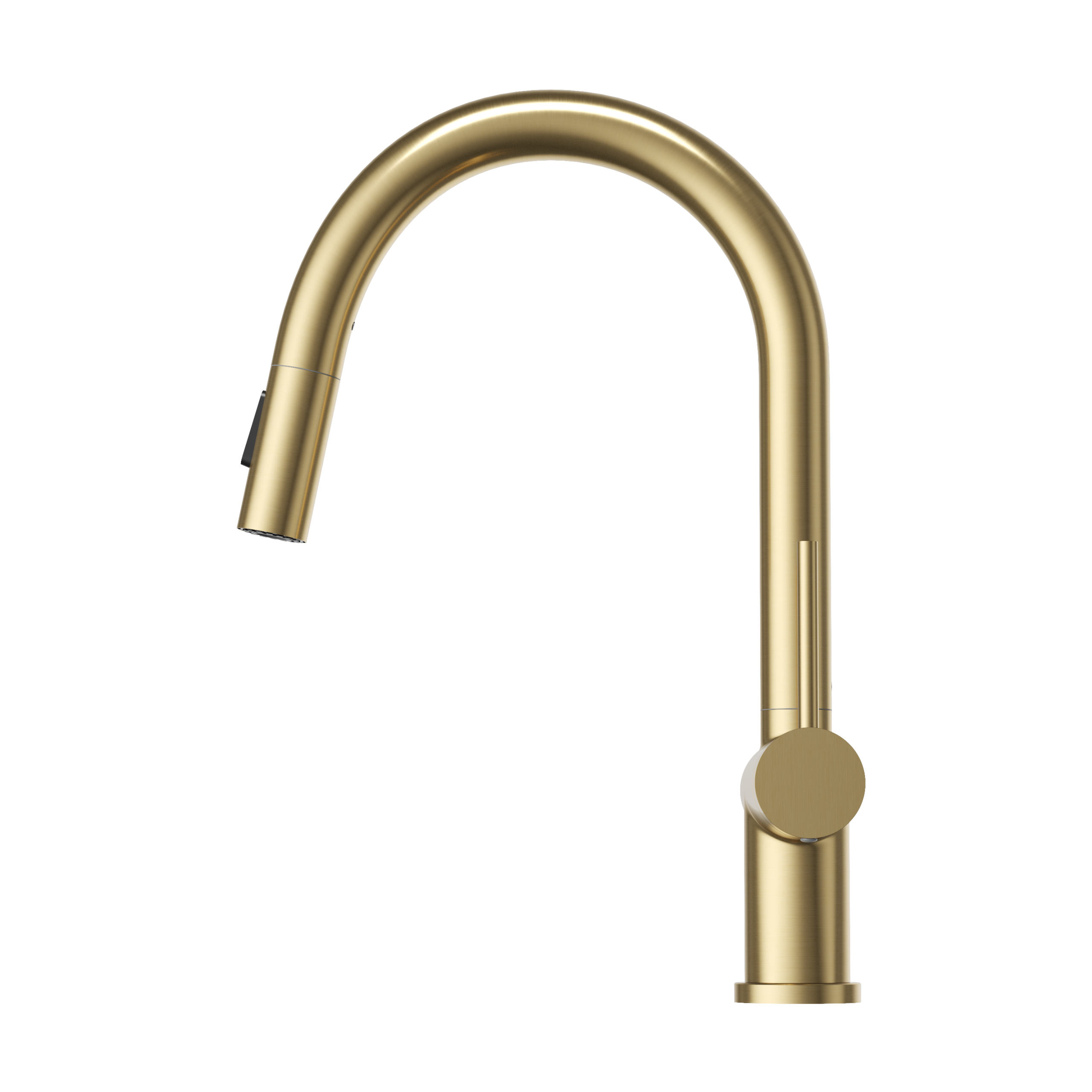 Baterie bucătărie înaltă cromată cu duș extractibil rotativ Naya brushed gold