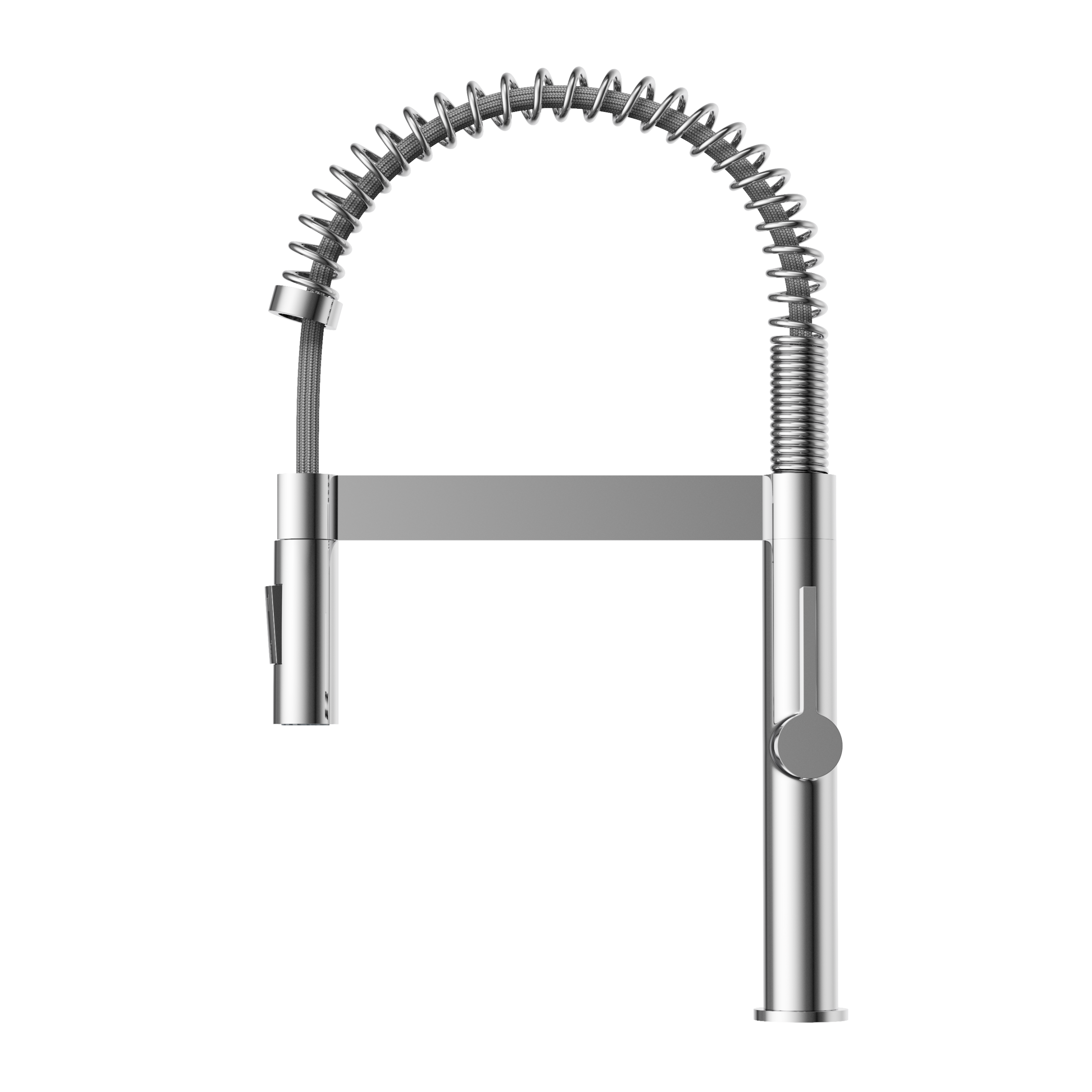 Baterie bucătărie spiralată cu duș extractibil înalt cromat Elara