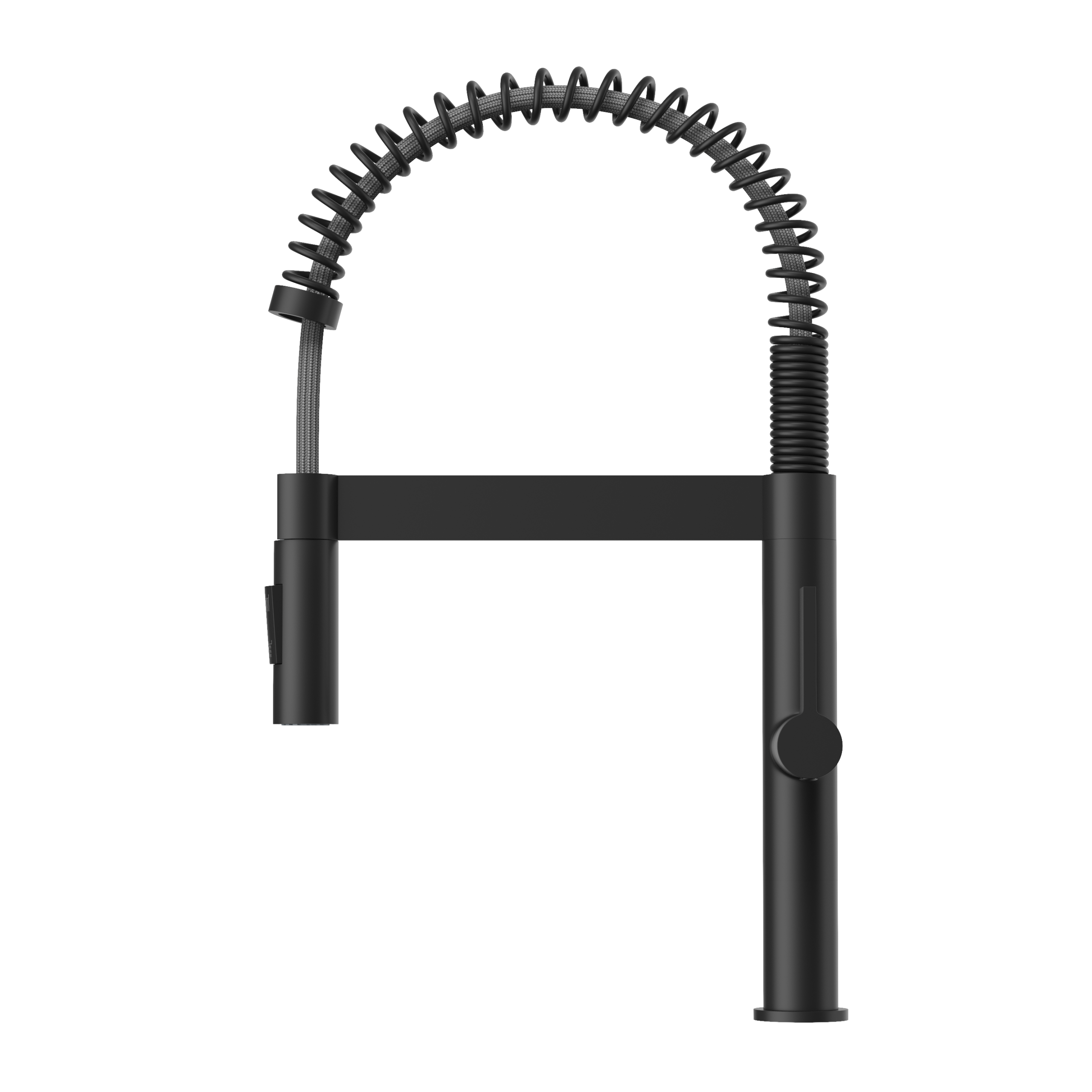 Baterie bucătărie spiralată cu duș extractibil negru înalt Elara